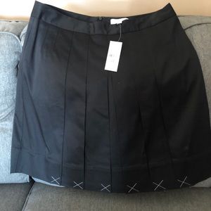 NWT ANN TAYLOR LOFT Pleated Skirt, 8P, Black, Cute